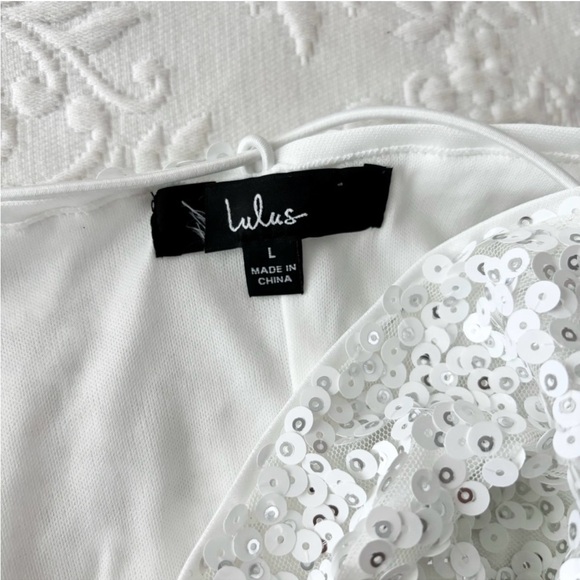 Lulus Force of Fashion White Backless
Sequin Mini Dress Large - Picture 4 of 7